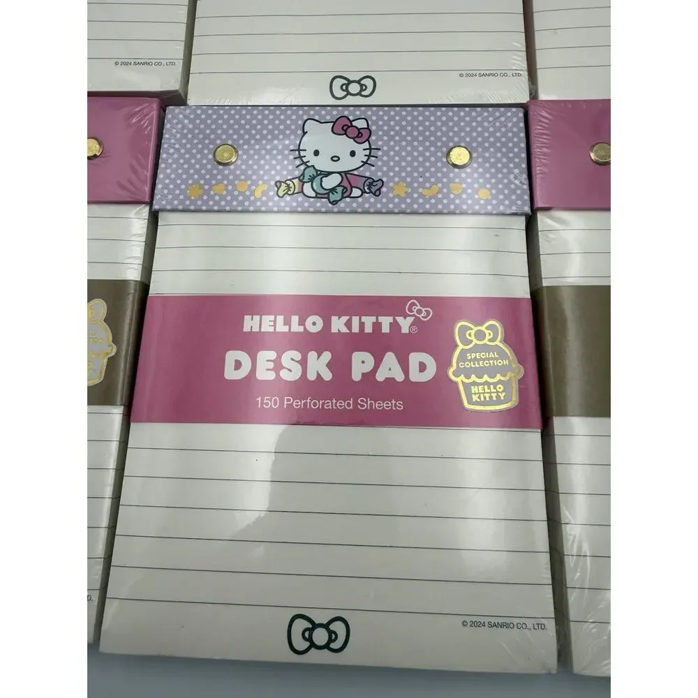 Sanrio Hello Kitty Desk Pad Notepad Set - 150 Perforated Sheets Each (Lot of 6)
